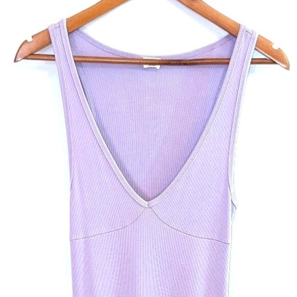 Wilfred Free | Aritzia Ribbed Tank Midi Dress in Lilac Purple | Size Small - Picture 5 of 11